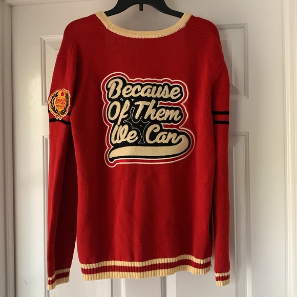 Because Of Them We Can Tuskegee Letterman Sweater Varsity Style Cardigan - Picture 2 of 16